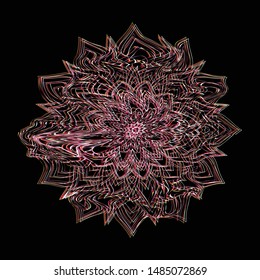 Unique Design Abstract Glitch Mandala. 
Vector Graphics.