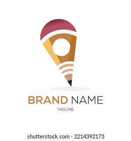 A unique design with a combination of pin with pencil .Suitable for your business