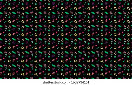 Unique design with a combination of various colorful geometric shapes, symbols, number and alphabet so as to produce a design pattern suitable for various purposes.
