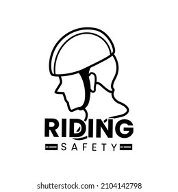Logo de diseño único para ciclistas con casco para seguridad