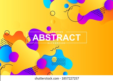 Unique design with dynamic liquid shapes. Colorful fluid style background for landing page, web banner, wallpaper. Bright composition with gradients, wavy pattern with header vector Illustration.