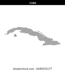 Unique design featuring Cuba's geographical outline in stripes.