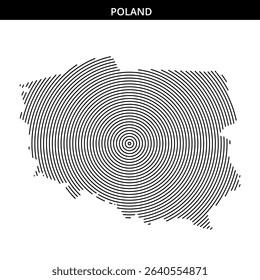 Unique design featuring Poland outline made of curved lines.