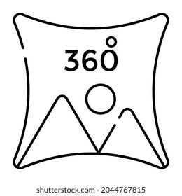 A unique design icon of 360 degree photo