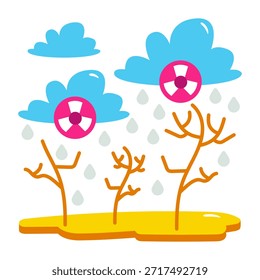 Icono de diseño único de lluvia ácida