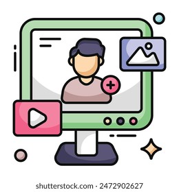 A unique design icon of add friend
