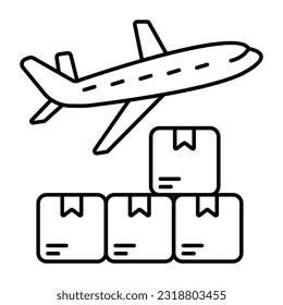 Unique design icon of air cargo