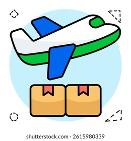 Unique design icon of air cargo