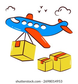 Unique design icon of air cargo