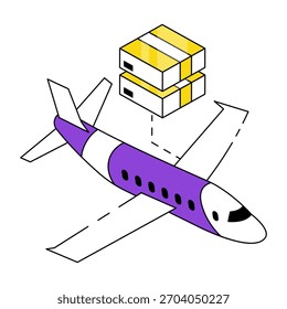 Unique design icon of air cargo
