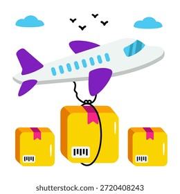 Ícone de projeto único da carga aérea