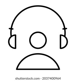 Un ícono de diseño único de avatar usando auriculares , escuchando música