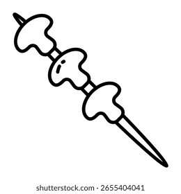Un icono de diseño único de pincho de barbacoa