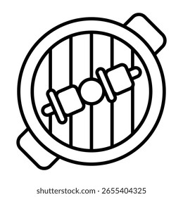 Un icono de diseño único de pincho de barbacoa