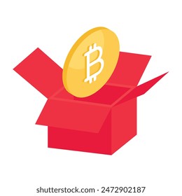 Un icono de diseño único de la caja de bitcoin