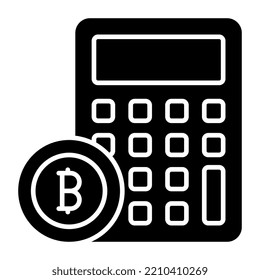 Un icono de diseño único para el cálculo de bitcoin 