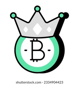 Ein einzigartiges Design-Icon der Bitcoin-Krone  