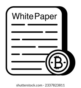 A unique design icon of bitcoin document 