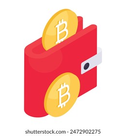 A unique design icon of bitcoin wallet