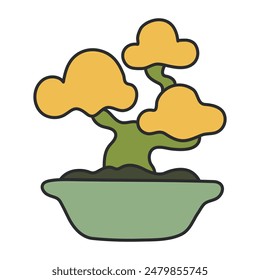 A unique design icon of bonsai tree

