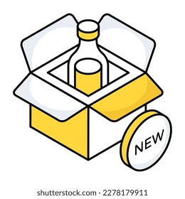 Ein einzigartiges Design-Symbol für das Flaschenpaket 