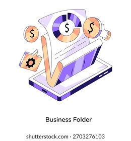 A unique design icon of business folder