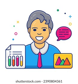 A unique design icon of business presentation 

