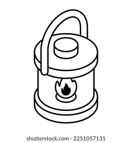 Icono de diseño único de la lámpara de camping