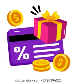 Un icono de diseño único de tarjeta de descuento 