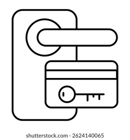 Icono de diseño único de cerradura de puerta de tarjeta