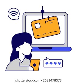 Unique design icon of card phishing
