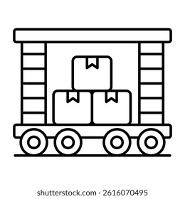 A unique design icon of cargo train