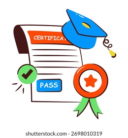 Un icono de diseño único de certificado