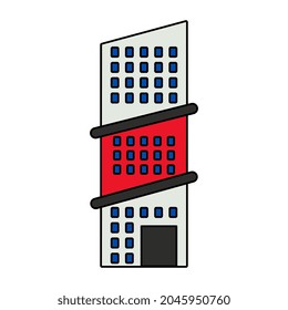 A unique design icon of city building 