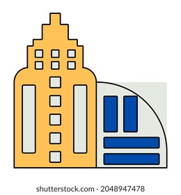 Un icono de diseño único en el edificio de la ciudad 