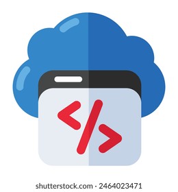 Unique design icon of cloud coding