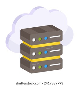 A unique design icon of cloud hosting

