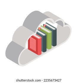 A unique design icon of cloud library 