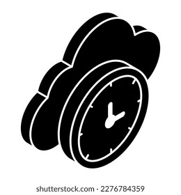 Unique design icon of cloud timer