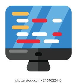 Unique design icon of coding available for download