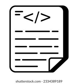 Unique design icon of coding file