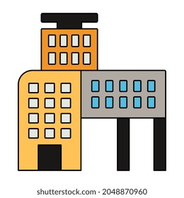 A unique design icon of commercial building