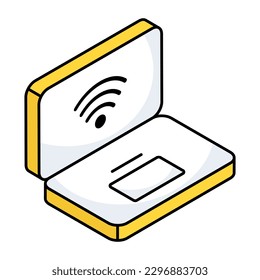 Ein einzigartiges Design-Icon mit angeschlossenem Notebook 