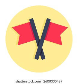 A unique design icon of cross flags