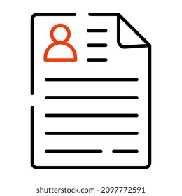 A unique design icon of curriculum vitae

