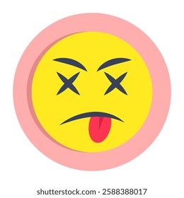 A unique design icon of dead face