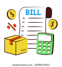 Un icono de diseño único de la factura de entrega