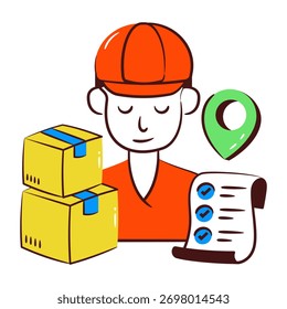 Un icono de diseño único del repartidor