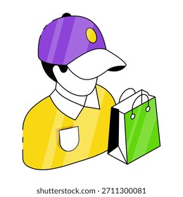 A unique design icon of delivery man