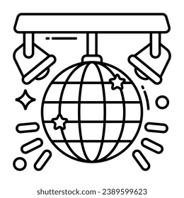 A unique design icon of disco ball